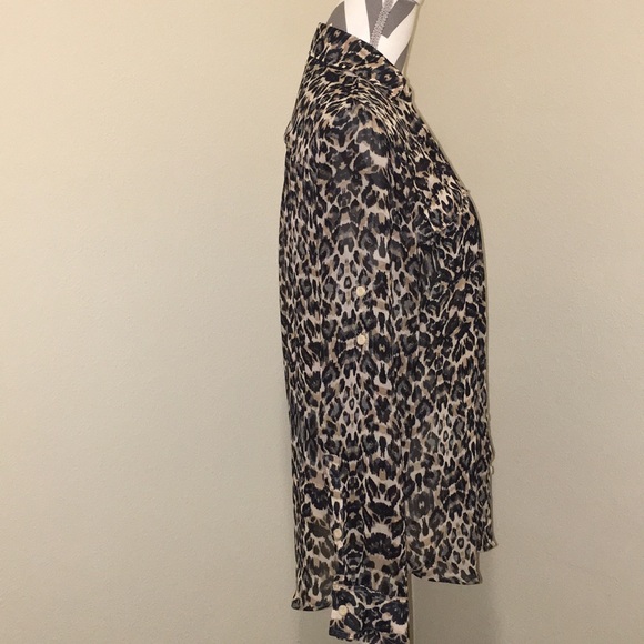 NY&Co Tan Leopard Blouse - Picture 5 of 6